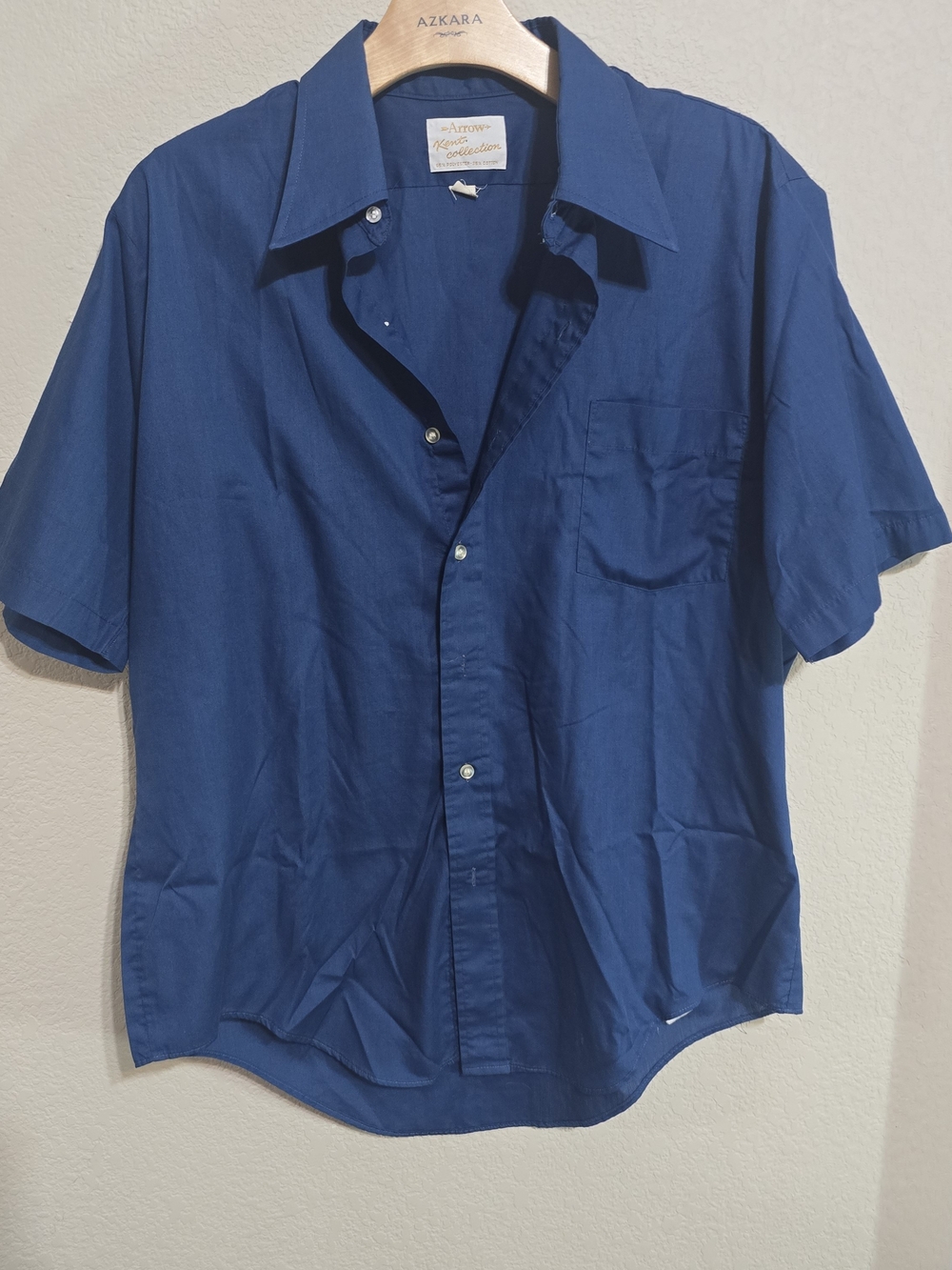 Arrow Men's Short-Sleeve Button-Down Shirt - Navy Blue